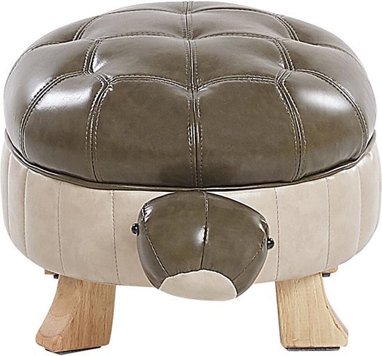 Beliani TURTLE - Hocker - beige - kunstleer