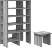 vidaXL Schoenenkast 62 x 35 x 100 cm Bewerkt hout Grijs Sonoma