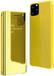 Merkloos Voor iPhone 11 Pro Max ultradunne lichtgewicht raster vergulde spiegel telefoonhoes (geel)