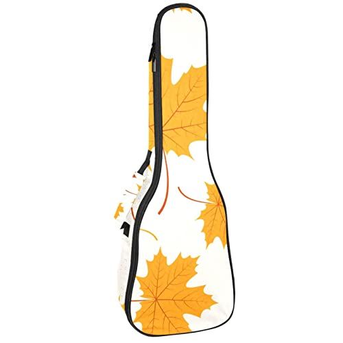 Mersov Concert Ukelele Rugzak, Heavy Duty Ukelele Case Bag met Opslag, Sopraan Concert Tenor Ukelele 10MM Gewatteerde BagAutumn Esdoornbladeren