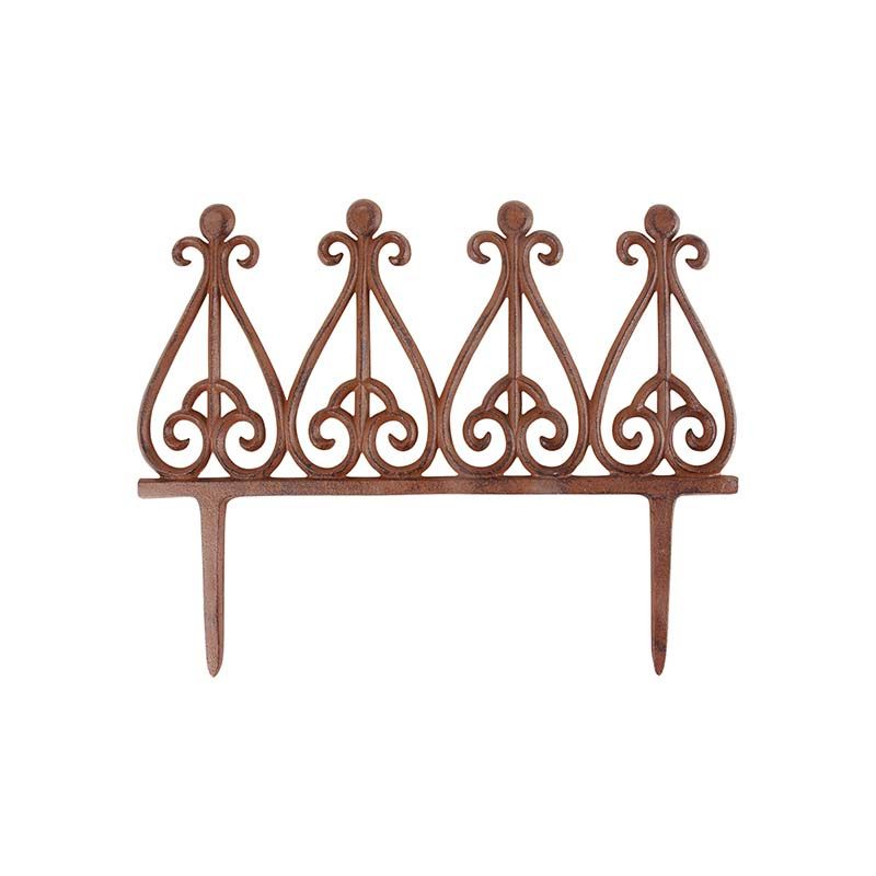 Esschert Design Decorative Cast Iron Panel Fence - Brown