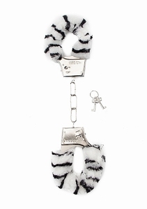 Shots Toys Furry Handcuffs - Zebra