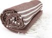 The One Towelling Hamam Sultan handdoek - 100 x 180 cm - Sauna Handdoek - Hamamdoek strandlaken - 100% katoen - Bruin/Wit
