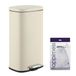 Happimess HPM1011I Curtis Afvalbak met soft-close deksel, 30 l, modern, minimalistisch, vingerafdrukbestendig voor thuis, keuken, wasruimte, kantoor, slaapkamer, badkamer, beige (Limestone Beige)