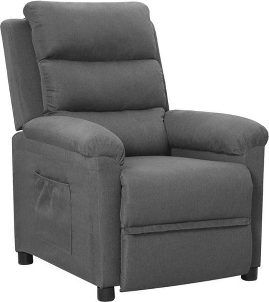 vidaXL Fauteuil verstelbaar stof lichtgrijs