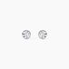 Elda Boucles d'oreilles Puces Elda Serti Clos Or Blanc Oxyde de Zirconium