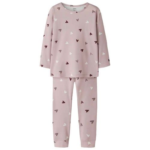 GUPPY MINI pyjama met hartjes - oudroze/wit/rood