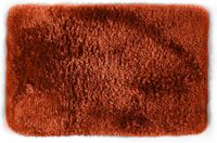 Spirella badkamer vloer kleedje/badmat tapijt - Supersoft - hoogpolig luxe uitvoering - terracotta - 40 x 60 cm - Microfiber - Anti slip - Sneldrogend
