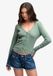 Superdry Athletic Essential Pointelle Vest Dames Lange Mouw Katoen Licht Jade Groen Maat 6