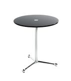 HAKU Salontafel ronde bijzettafel met glasplaat chroom zwart metaal veiligheidsglas 10 mm - Maat: H 50 cm x Ø 45 cm, Stijl: Modern