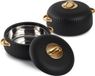 Bol Set de conservation au chaud - Bol de service chauffe-plat - Maintien au chaud des aliments - Isolation à double paroi - 1000 ml par pièce - Noir