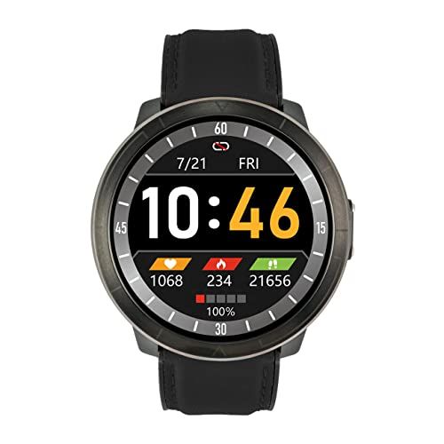 WATCHMARK Smartwatch WM18 - Zwart leer - 5903949990676