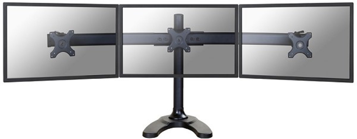 Newstar FPMA-D700DD3 - draai- en kantelbare bureausteun met voet of doorvoer - geschikt voor 2 monitoren t/m 30 inch - zwart