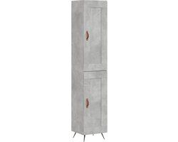 vidaXL Hoge Kast 34,5x34x180 cm Bewerkt Hout Betongrijs