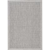 Giza Vloerkleed – Grijs met Kader – Laagpolig & Modern – Voor Binnen & Buiten – 140x200 cm