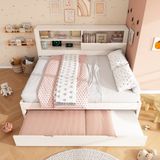 STILVORA Sofabed 140x190 cm – Bedbank Met Uitschuifbed 90x190 cm – Opbergruimte In Achterwand – Met Lattenbodem – Zonder Matras – Wit