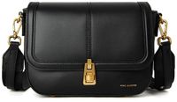 Mac Alyster Emmy Schoudertas met flap voor vrouwen, zwart, leer, goudkleurige hardware