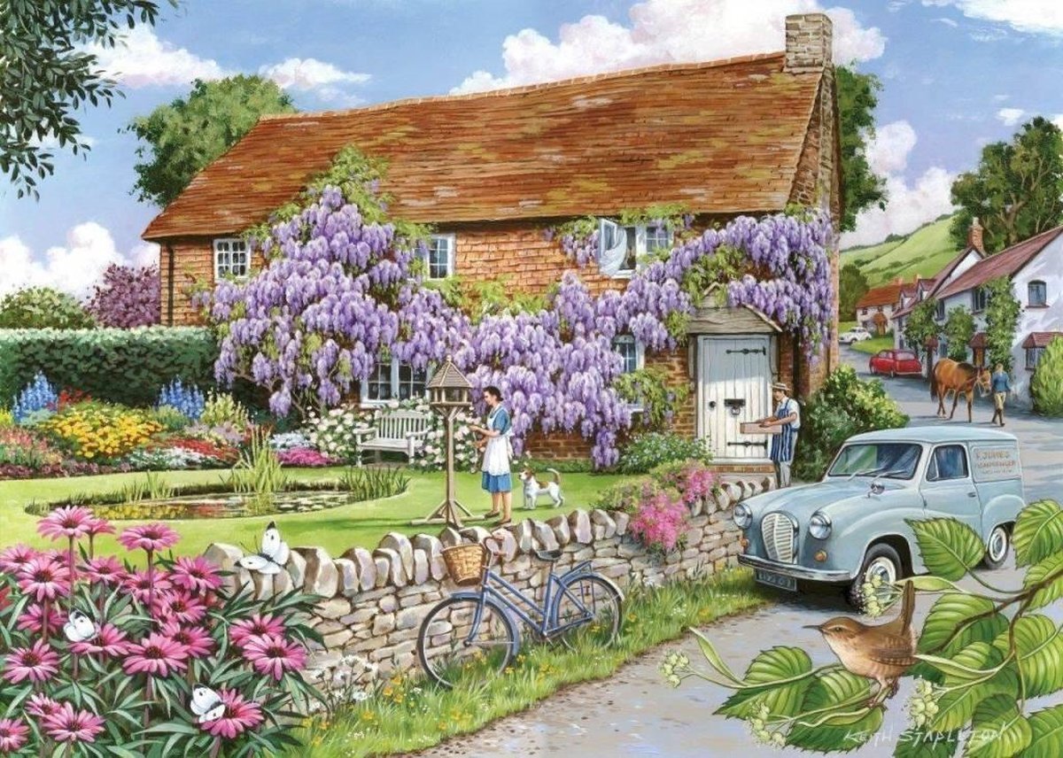 House Of Puzzles Wisteria Cottage Puzzel 250 Stukjes XL