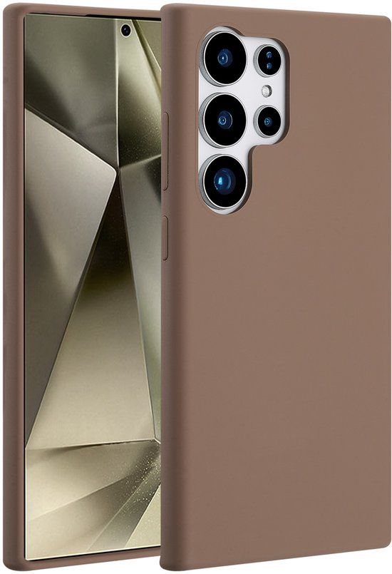 Accezz Liquid Silicone Backcover met MagSafe voor de Samsung Galaxy S24 Ultra - Lichtbruin