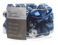 Kaemingk Decoris Ster Glas Glans-Mat Nacht Blauw 2x4.5x4cm