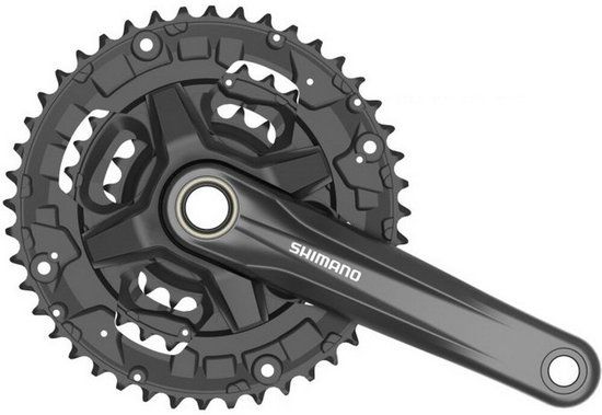Crankstel Shimano Tourney FC-TY501 Crankstel 175 mm - 48/38/28T - 3x6/7/8-Speed - Vierkante As - Zwart
