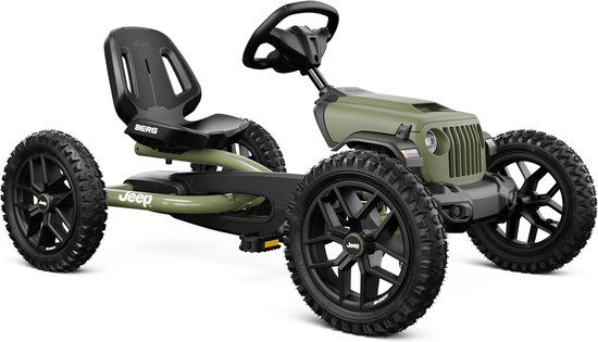 BERG Buddy Jeep® Wrangler Skelter - 3+ Jaar - Verstelbare Stoel - Vrijloopautomaat - Officieel licentiemodel - Groen