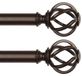 Omgoods – 2 pièces de tringle à rideaux, bronze, 80 à 218 cm – Tringle à rideaux réglable avec design moderne
