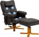 Homcom Massage Relaxfauteuil met Voetenbank - Synthetische Bekleding - 78x86x93cm - Bruin