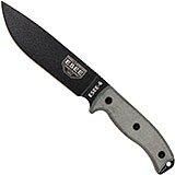 ESEE Model 6 black blade, grey handle 6P + brown sheath + belt clip
