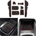 CDEFG: Tapis antidérapants en caoutchouc pour VW Volkswagen ID.4, ID.5, GTX Pro (2020-2024) - Console centrale, porte-gobelet, accoudoir - Rouge