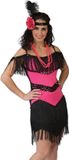 Merkloos / Sans marque Espa Nv Roze/zwart charleston verkleed jurkje voor dames S/M