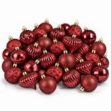 Mica Decorations Bal Onbreekbaar Donkerrood 40 Stuks