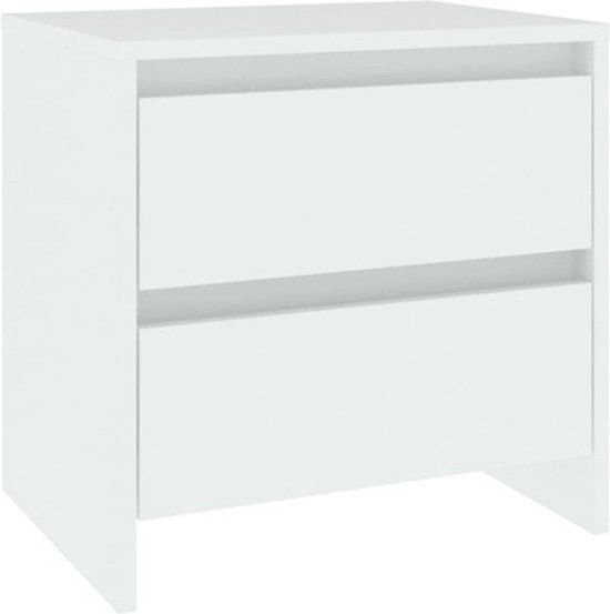 vidaXL Nachtkastje 45x34,5x44,5 cm bewerkt hout wit