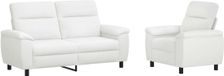 vidaXL Canapé 2 places Blanc Tissu