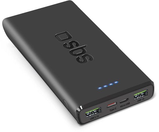 Sbs Powerbank 10000 Mah Voor Telefoons Snel Opladen Stroomafgifte 20W