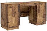 vidaXL Bureau Oud hout 142,5 x 50 x 75 cm Bewerkt hout