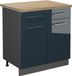 Vicco Fame-Line Keukenkasten – 80 cm, WB Eik Donkerblauw hoogglans