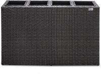 Casaria bac à plantes polyrotin marron 95 x 27 x 60cm pour 4 plantes