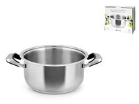 Inoxpran Classic steelpan met 2 handgrepen, roestvrij staal, grijs