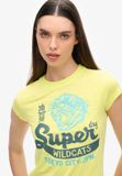 Superdry Varsity Burnout T-shirt Dames Lemon Tonic
