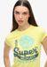 Superdry Varsity Burnout T-shirt Dames Lemon Tonic