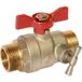 Blanc Habitat - Vanne à sphère PN30 passage intégral ACS papillon rouge M/M à purge 1/2'(15x21) Somatherm