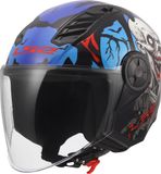 LS2 Helm Airflow II Zombie OF616 zwart / rood / blauw maat M