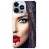 Apple Siliconen hoesje compatibel met iPhone 13 Pro Lips Blood