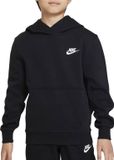 Nike K NSW CLUB FLC HDY LBR Unisex Sporttrui - Zwart - Wit - Maat XL