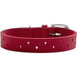 HUNTER hondenhalsband AALBORG SOUL, handgemaakt leren hondenhalsband Made in Germany, zacht & slijtvast rundleer, decoratieve hart-uitstansing, hoogwaardig afgewerkt, Kleur: rood, Maat: 45