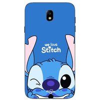 Maniacase Etui Samsung Galaxy J7 2018 Steek Schattig Ohana Steek Blauw