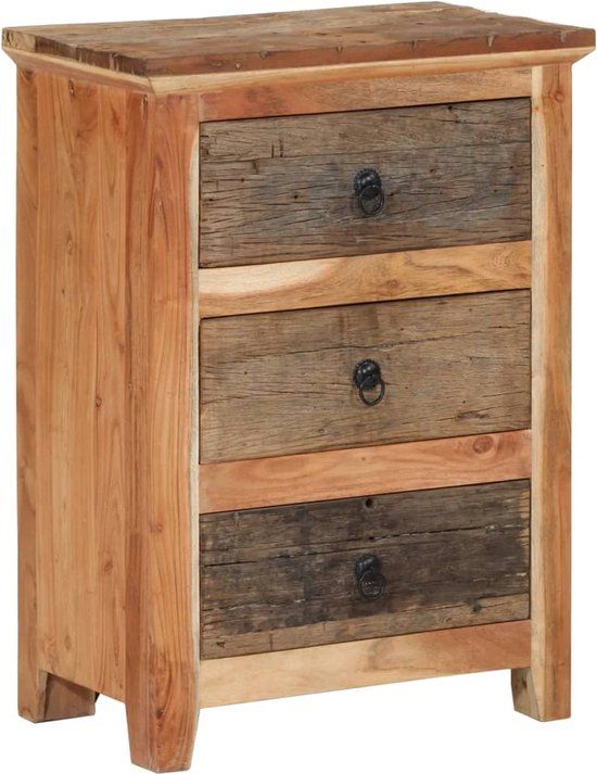 vidaXL Bijzetkast - Massief Acaciahout - Bruin - 55x33x75 cm