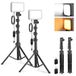 NEEWER BASICS Set van 2 led-videolamp-paneelverlichting, 15,7 cm dimbaar, draagbaar, studiolamp met 53 inch statiefstandaard, 3200K-5600K/CRI95+ 810lux voor fotografie, video-opname, streaming podcast