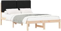 vidaXL Bedframe met Gevoerde Hoofdbord Zwart 120 x 190 cm